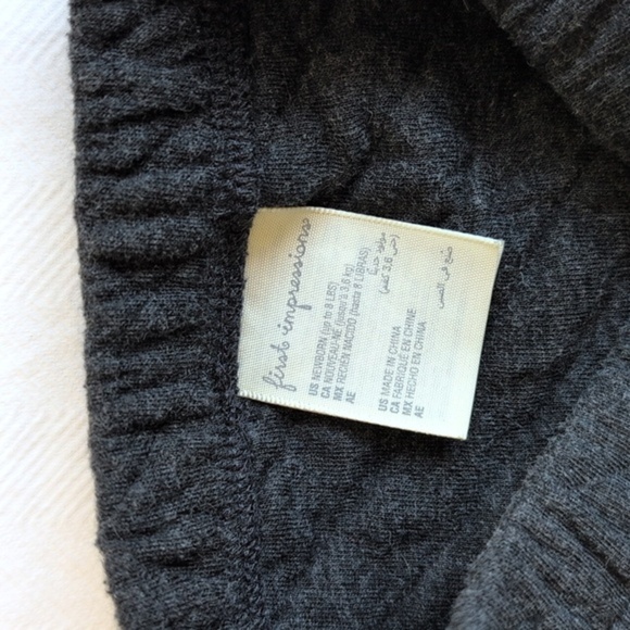 first impressions grey quilted insulated comfy pants newborn baby unisex - Picture 4 of 5